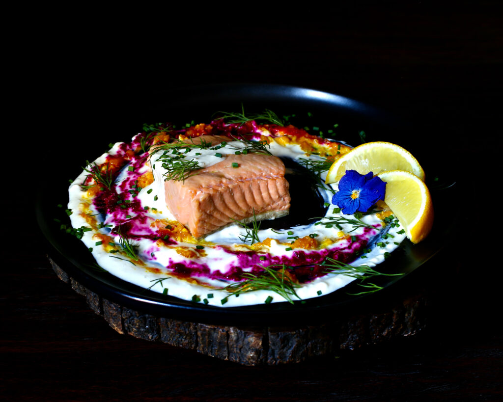 Cold Poached Salmon, Horseradish Sauces