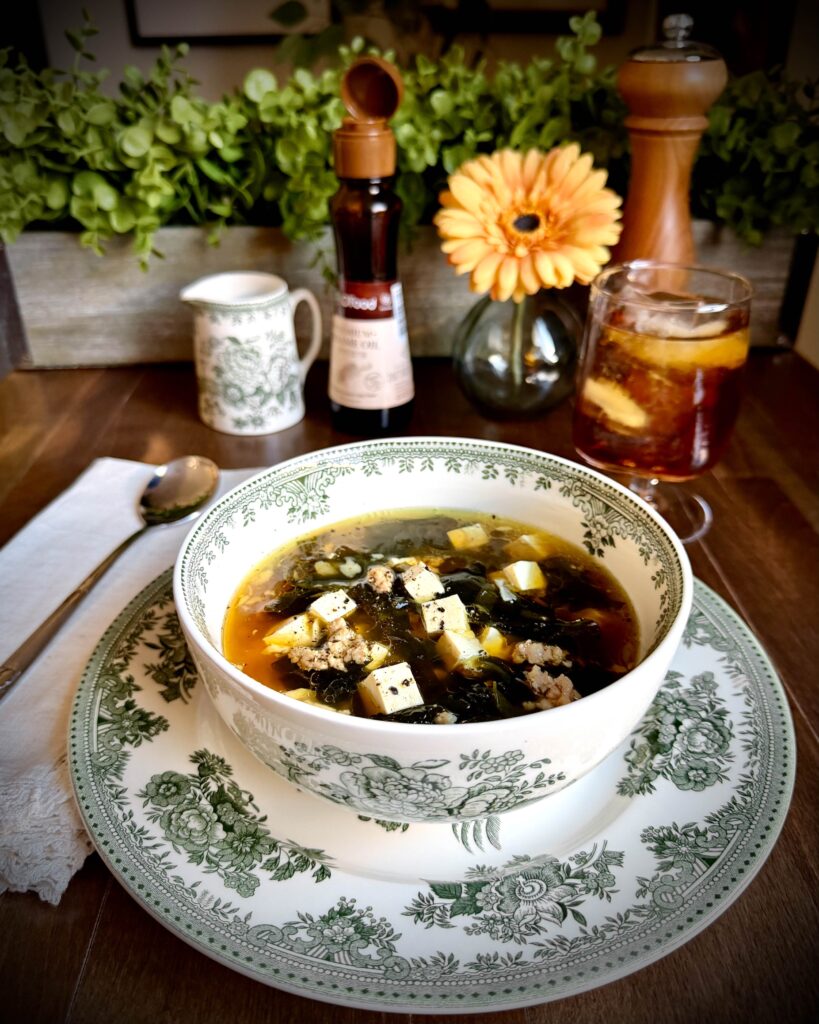 Seaweed Soup with Pork and Tofu (Miyeok Guk)