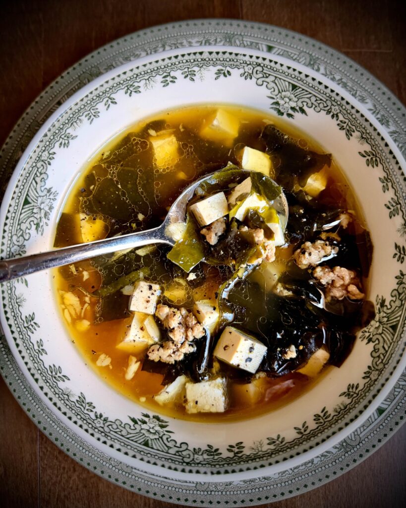 Seaweed Soup with Pork and Tofu (Miyeok Guk)