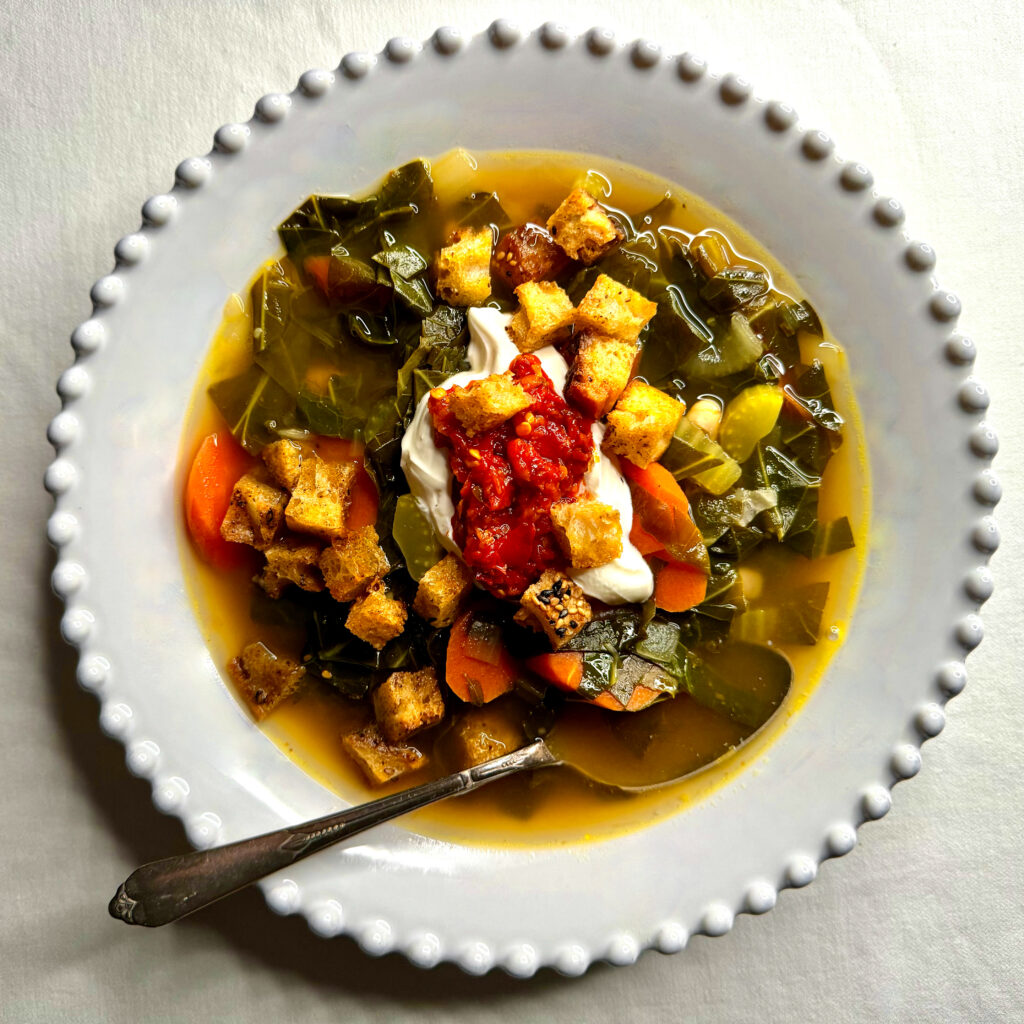Meatless & Marvelous Collard Greens Soup