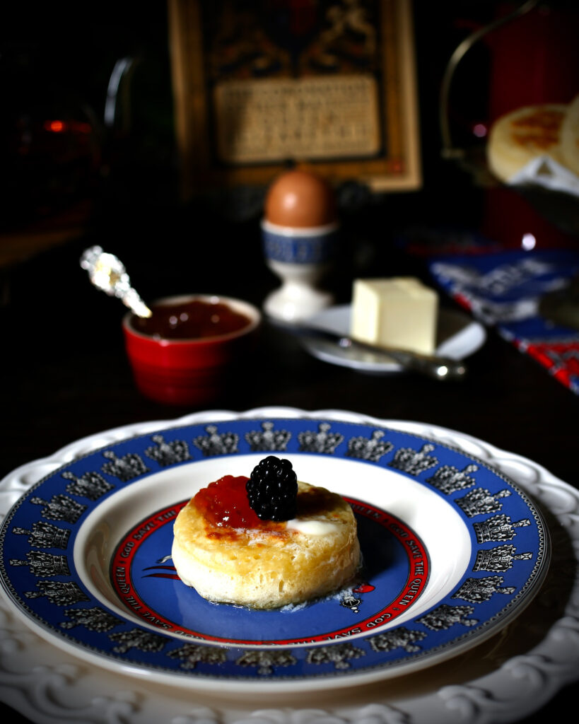 Crumpet with Butter and Jam