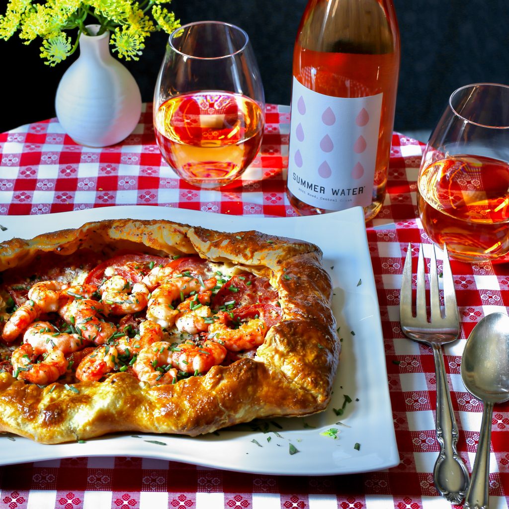 Tomato, Gorgonzola & Spot Shrimp Puff Pastry Galette