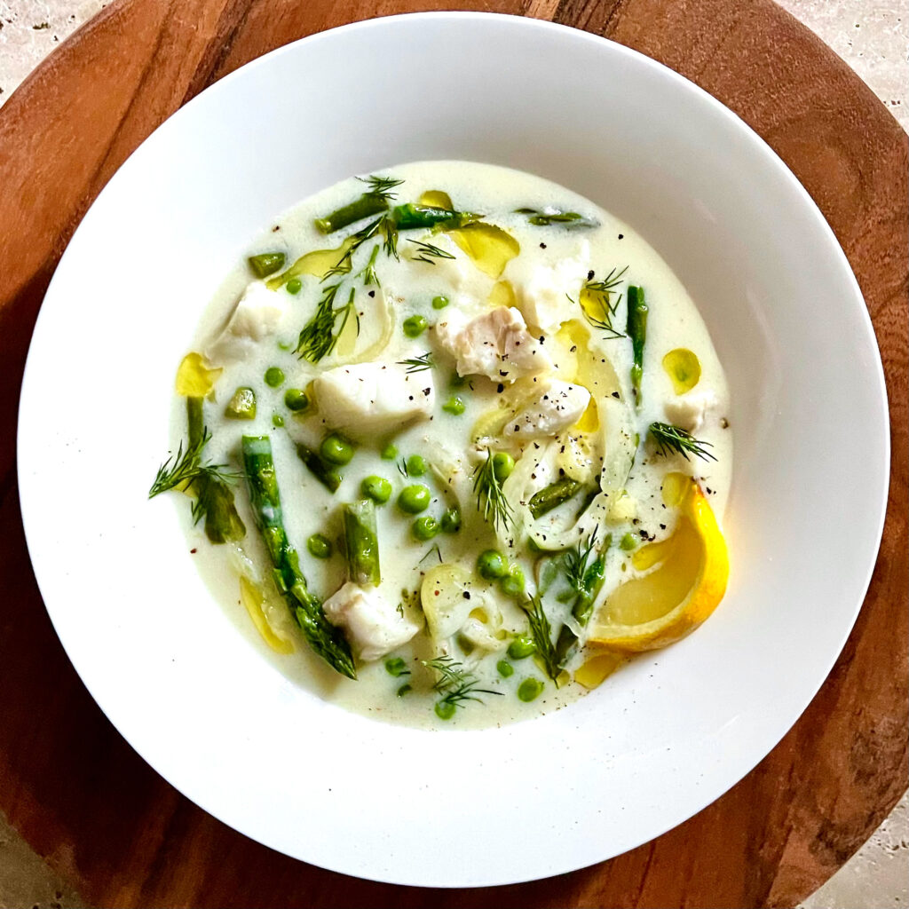 A Fresh Creamy Cod Soup for Spring