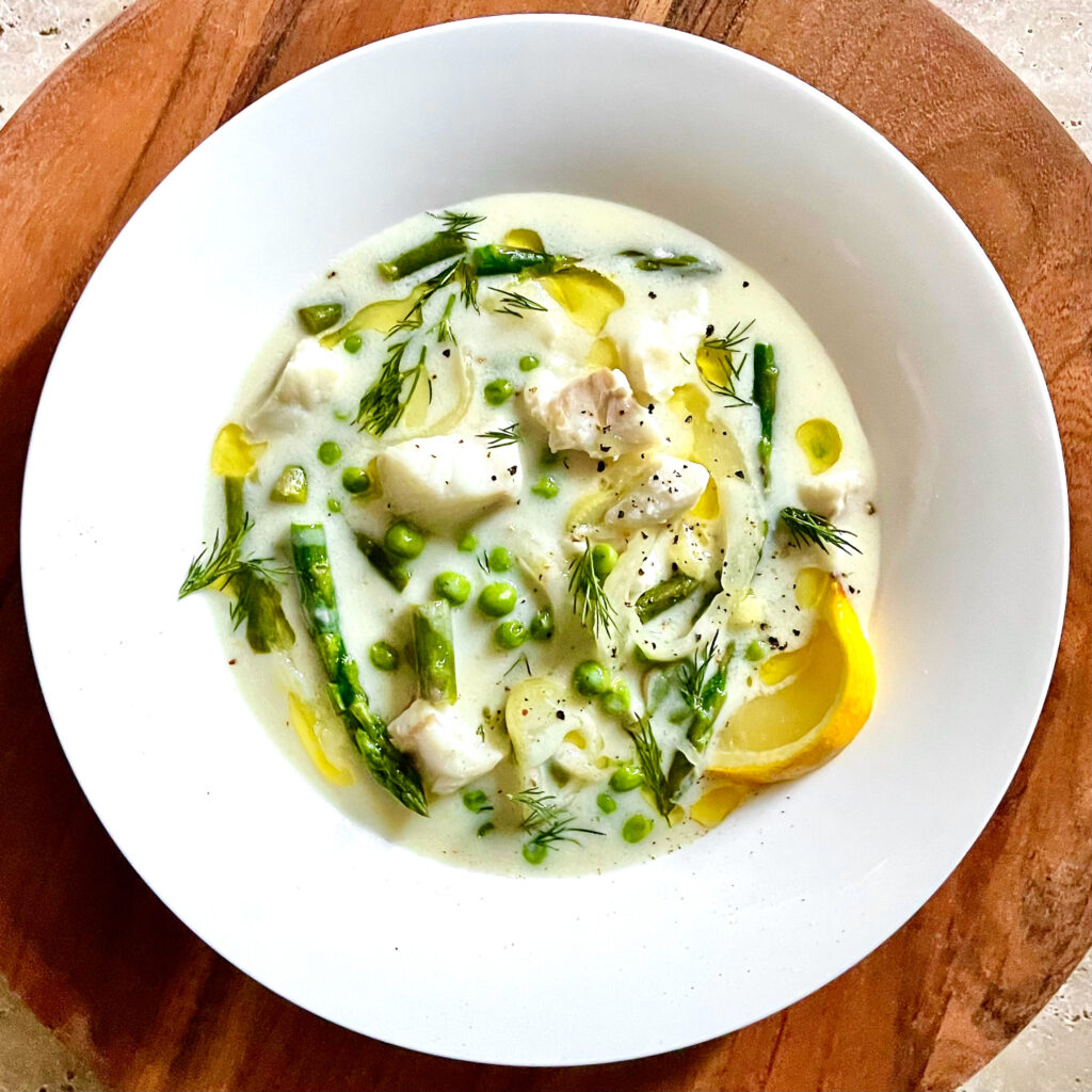 A Fresh Creamy Cod Soup for Spring