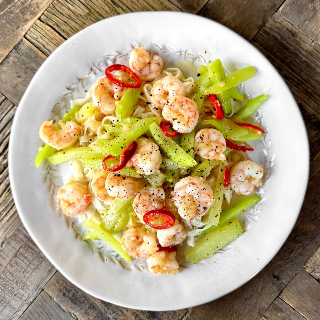 Shrimp and Chayote Stir-Fry