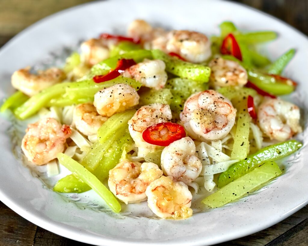 Shrimp and Chayote Stir-Fry
