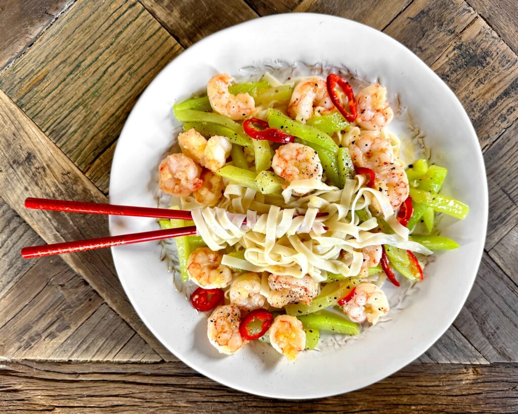 Shrimp and Chayote Stir-Fry