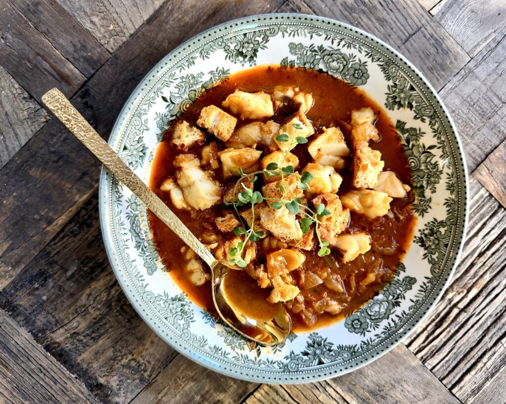 Hungarian Fish Soup with Rockfish (Halászlé-Inspired)
