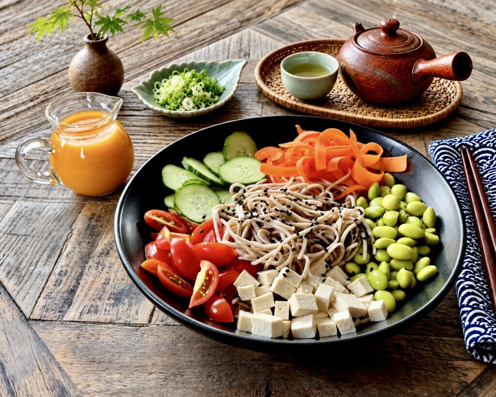 Soba Noodle Salad with Carrot–Apple Miso Dressing