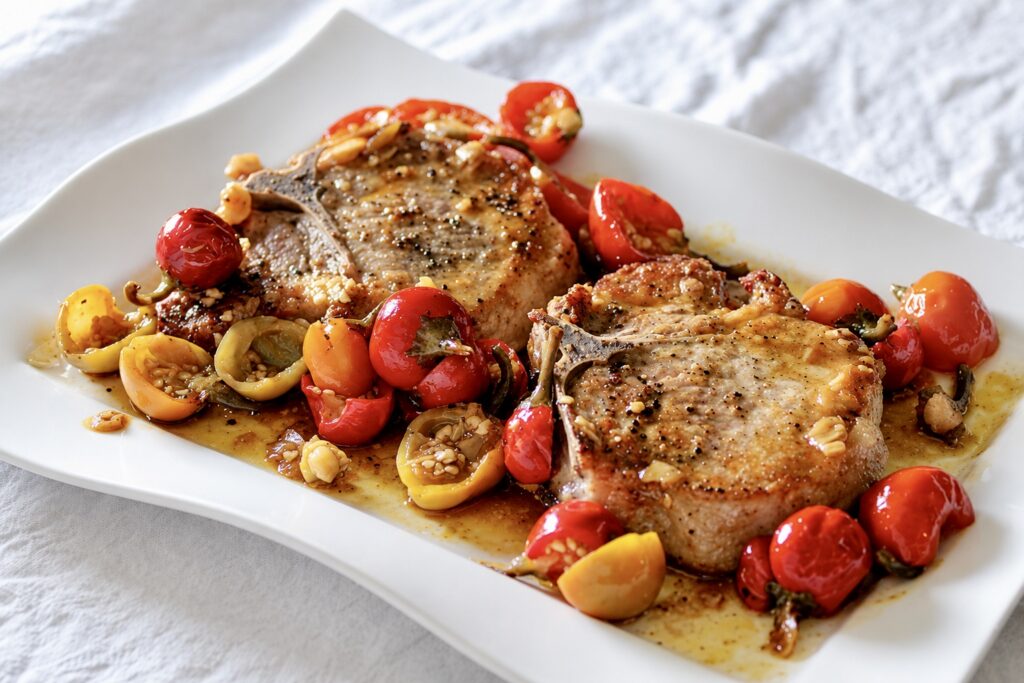 Old School: Pork Chops with Pickled Cherry Pepper Sauce
