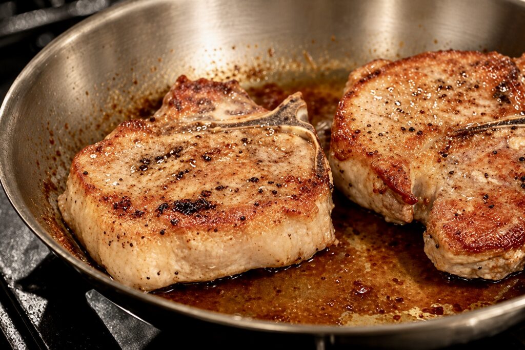 Old School: Pork Chops with Pickled Cherry Pepper Sauce