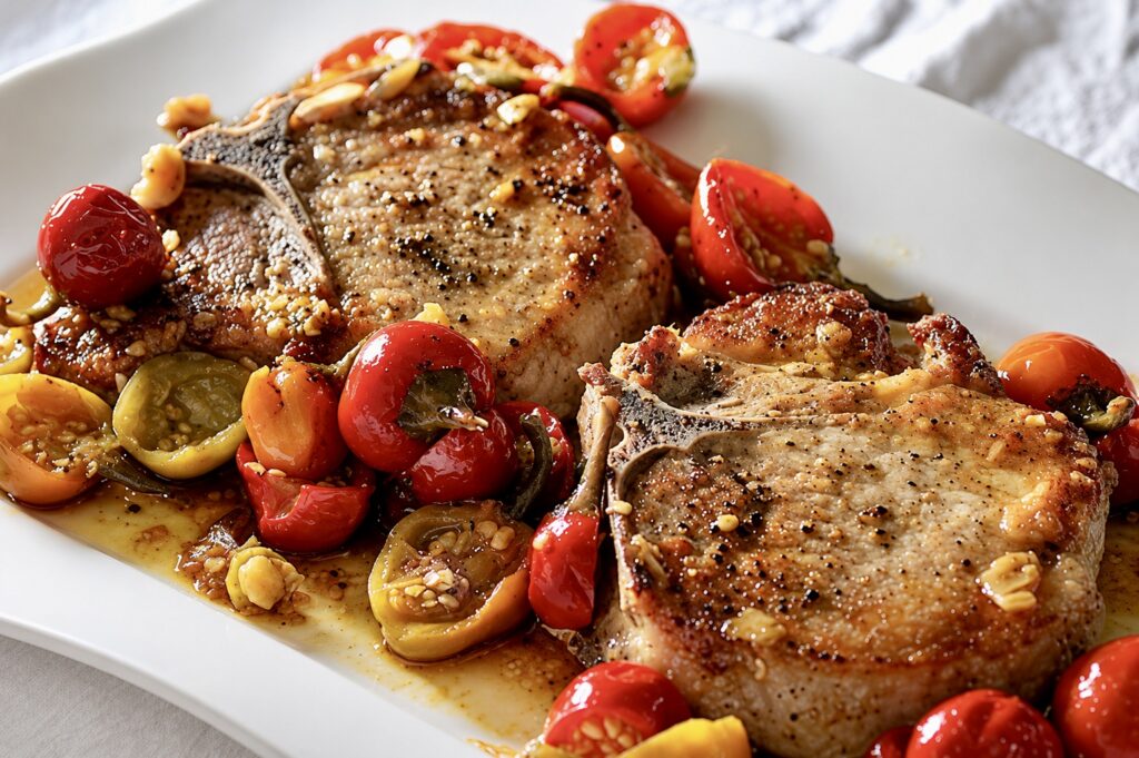 Old School: Pork Chops with Pickled Cherry Pepper Sauce
